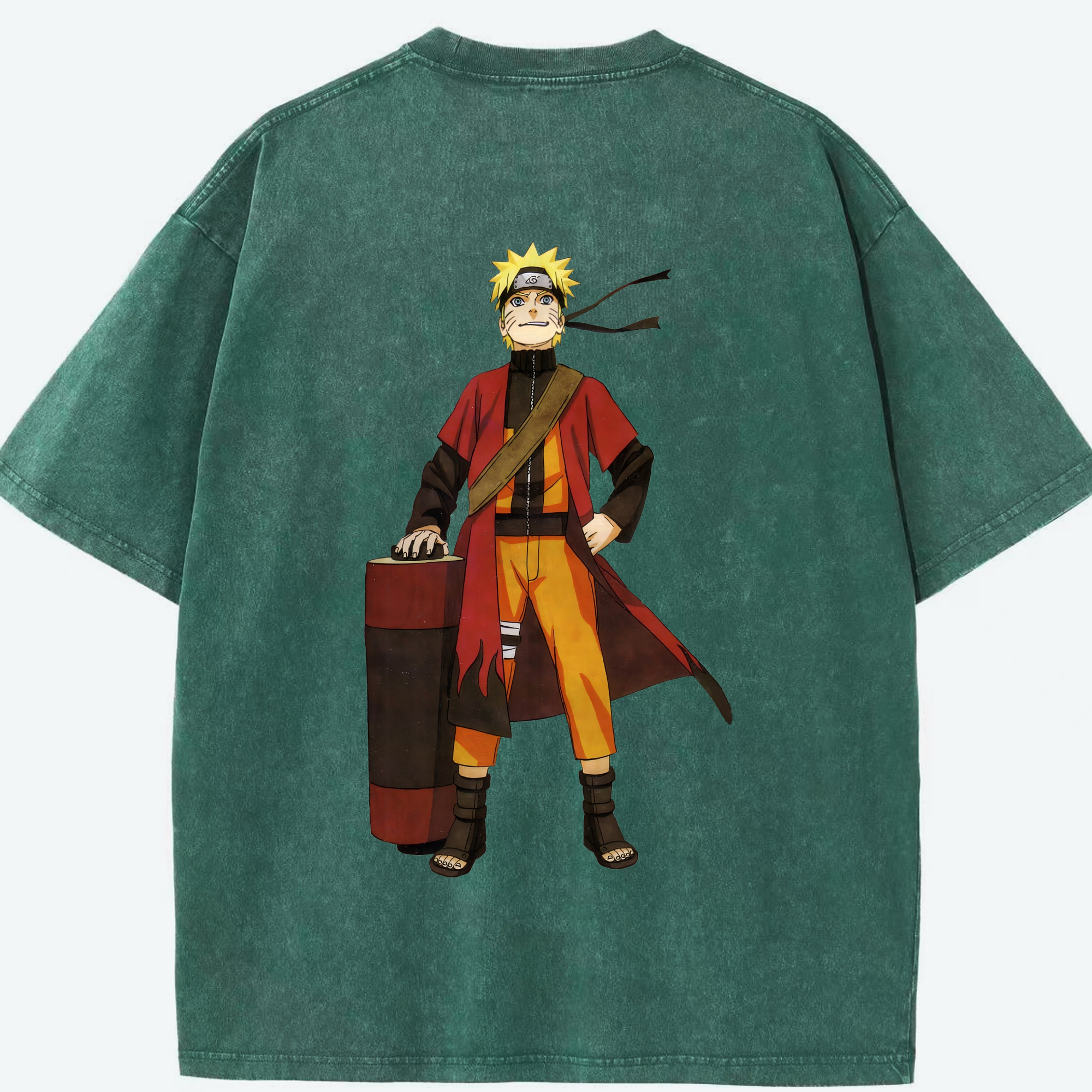 （画像用） NARUTO -ナルト- うずまき ナルト Uzumaki Naruto 綿100% ヴィンテージ風 半袖Tシャツ（背面プリント）